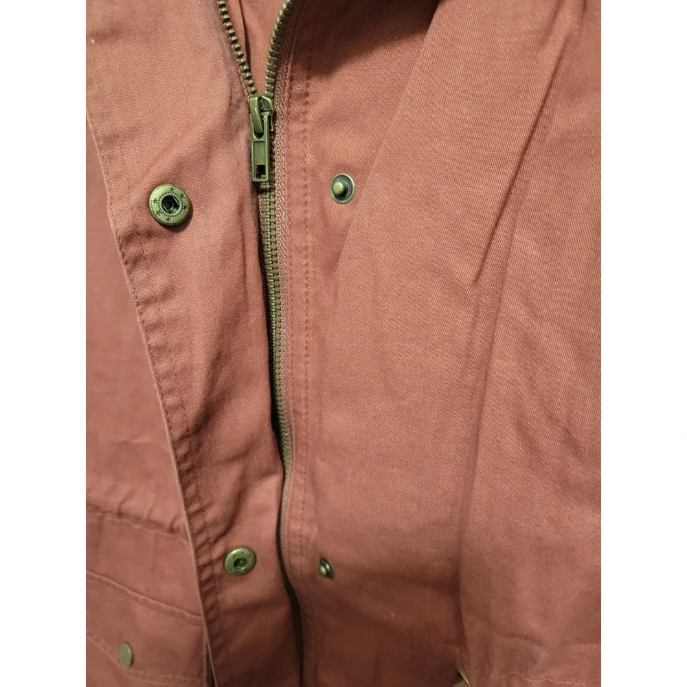 Zenana Outfitters Hooded Cinch Waist Utility Cargo Vest Size Large Cotton Layer - Picture 9 of 12